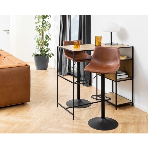 Stołek barowy Oregon high PU brandy - ACTONA